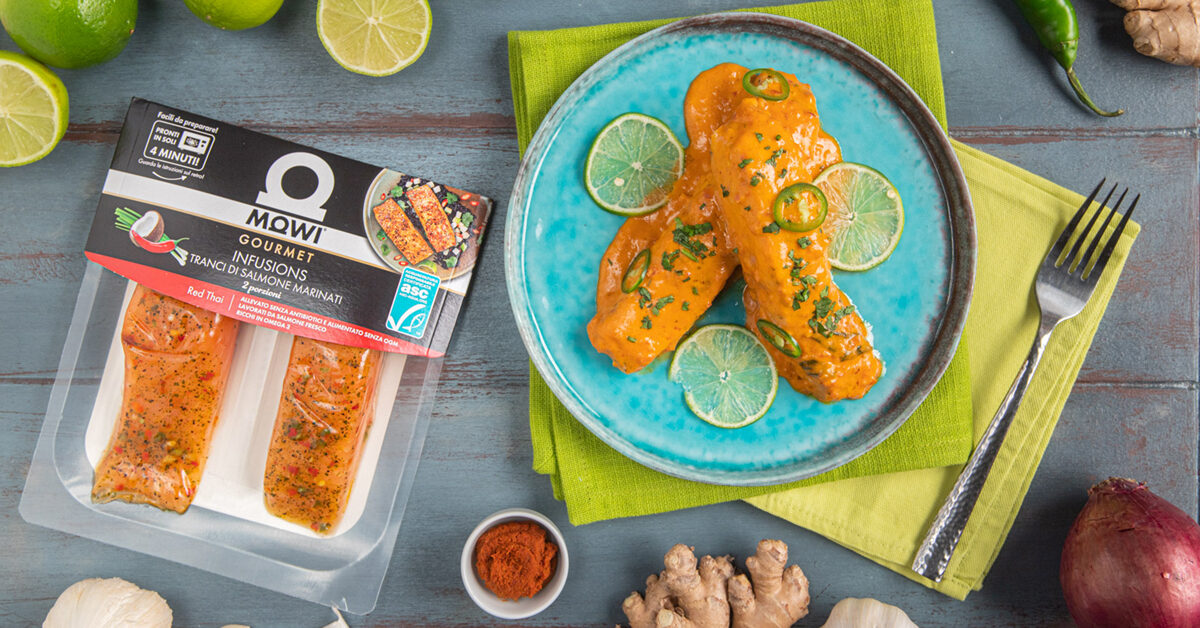 Tranci di salmone marinati Mowi 